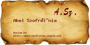 Abel Szofrónia névjegykártya